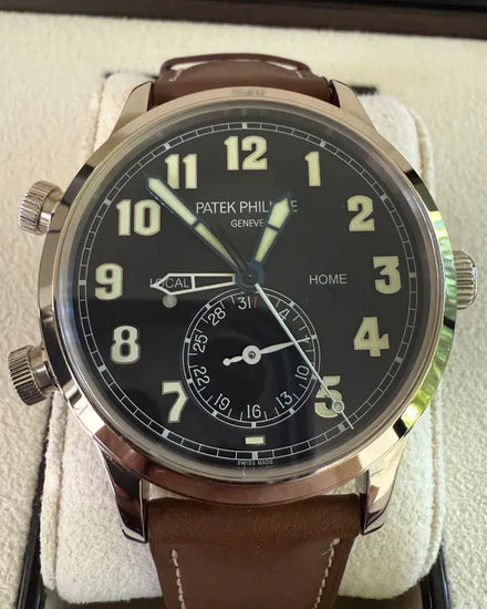 2023 Patek Philippe Calatrava Pilot Travel Time 42MM Blue Dial Leather Strap (5524G-001)