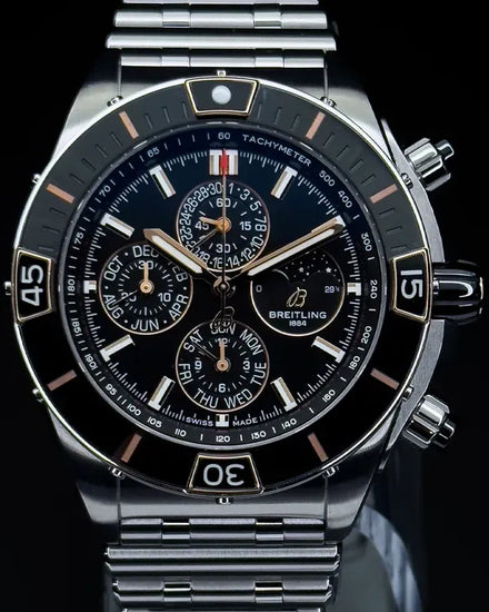 2021 Breitling Super Chronomat Four-Year Calendar 44MM Black Dial Steel Bracelet (I19320251B1A1)