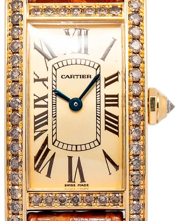 Cartier Tank Américaine 28MM Quartz Cream Dial Leather Strap (WB706431)