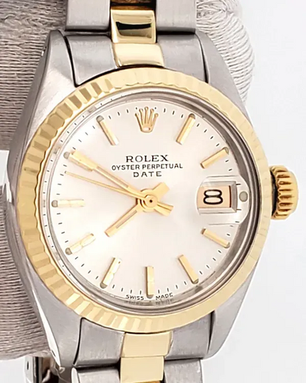 1997 Rolex Lady-Datejust 26MM Silver Dial Two-Tone Oyster Bracelet (6917)