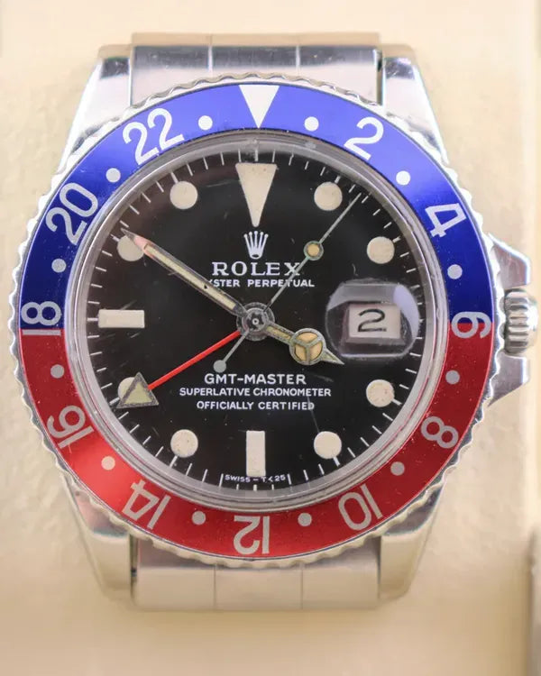 Rolex GMT-Master "Pepsi" 40MM Black Dial Oyster Bracelet (1675)