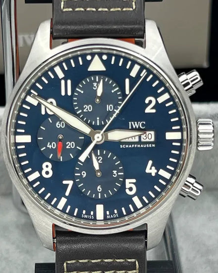 2019 IWC Schaffhausen Pilot Chronograph "Le Petit Prince" 43MM Blue Dial Leather Strap (IW377714)
