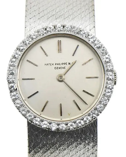 Patek Philippe Vintage 25MM Silver Dial White Gold Bracelet (3355)