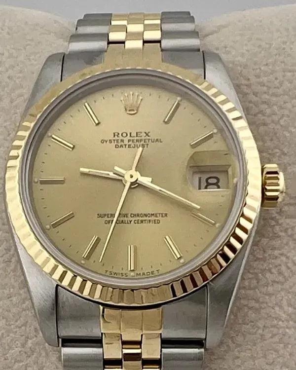 1990 (E Serial) Rolex Datejust 31MM Champagne Dial Two-Tone Jubilee Bracelet (68273)