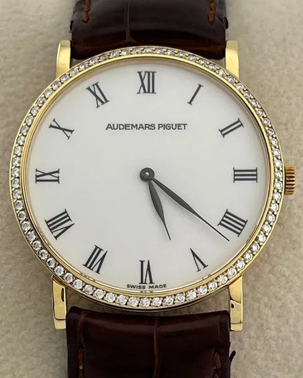 Audemars Piguet Vintage Extra Flat 31MM White Dial Leather Strap (14273)