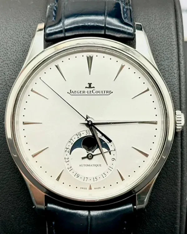 2022 Jaeger-LeCoultre Master Ultra Thin Moon 39MM Silver Dial Leather Strap (Q1368430)
