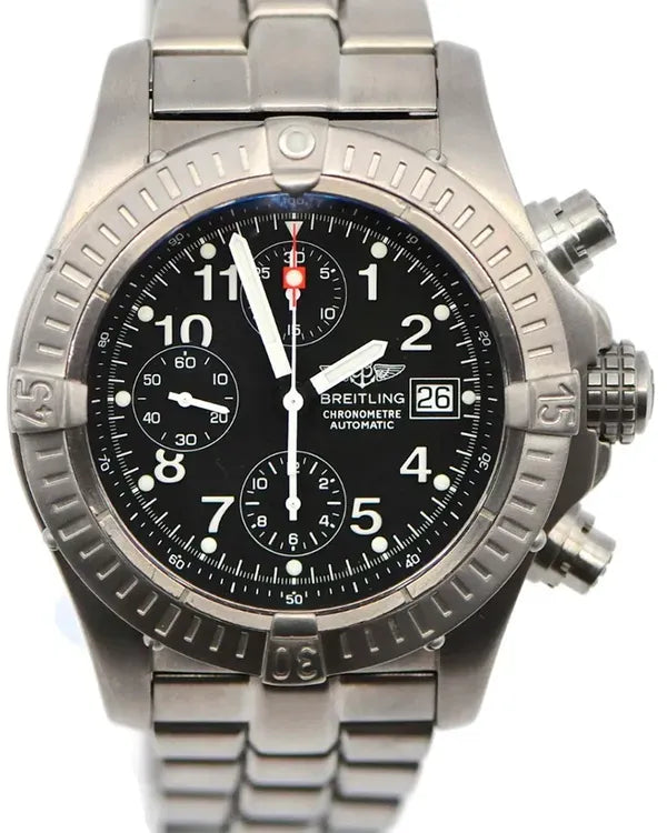 Breitling Avenger 45MM Black Dial Titanium Bracelet (E13360)