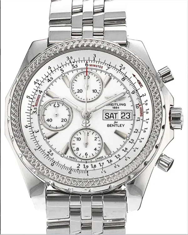 Breitling Bentley GT 45MM White Dial Steel Bracelet (A13362)
