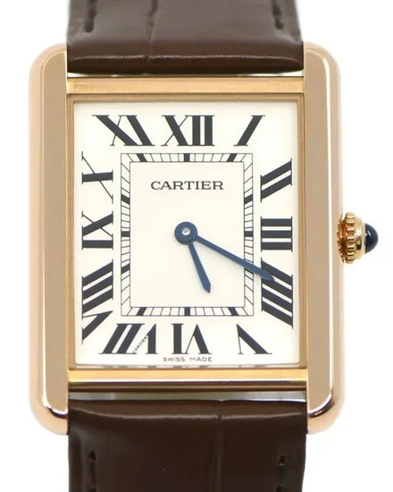 Cartier Tank Solo 34MM Quartz White Dial Leather Strap (W5200025)