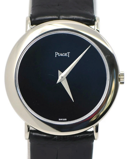 Piaget Vintage Ultra Thin 29MM Black Dial Leather Strap (9048)