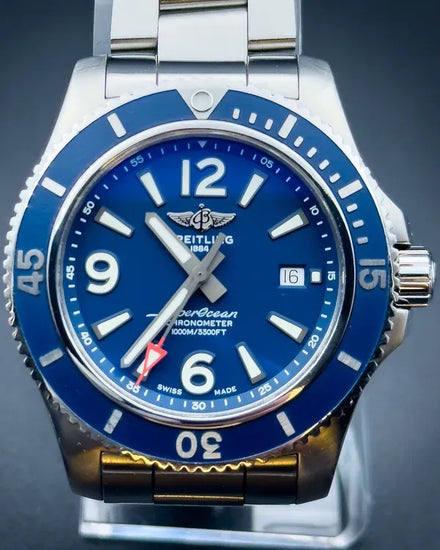 Breitling Superocean II 44MM Blue Dial Steel Bracelet (A17367)