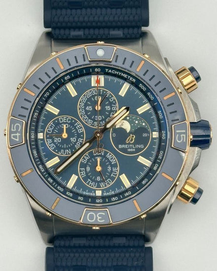 Breitling Super Chronomat Annual Calendar 44MM Blue Dial Rubber Strap (U19320)