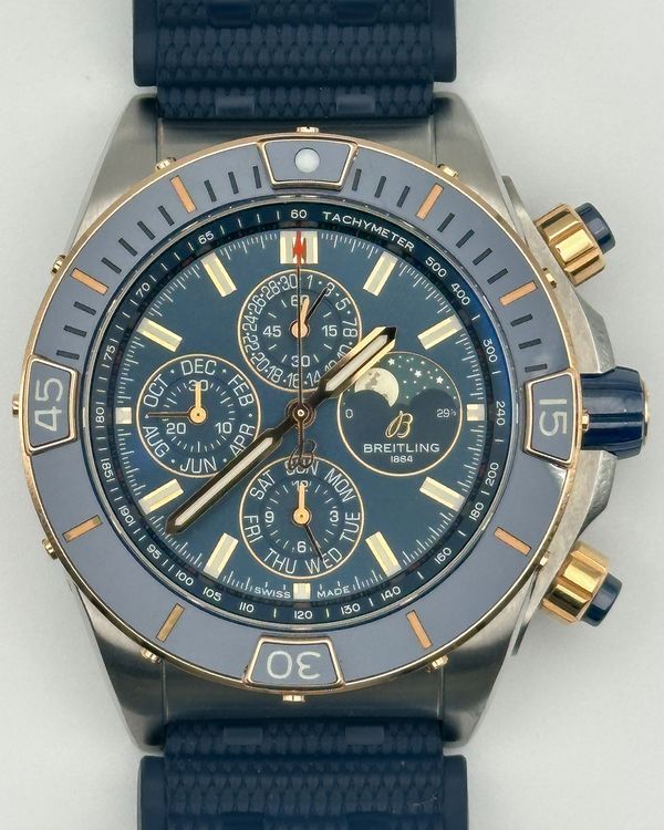Breitling Super Chronomat Annual Calendar 44MM Blue Dial Rubber Strap (U19320)