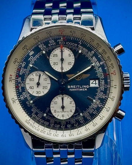 1999 Breitling Navitimer 41MM Blue Dial Steel Bracelet (A142C02NP)