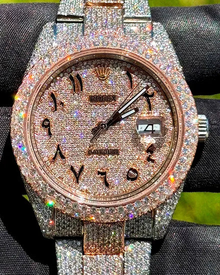 Rolex Datejust 41MM Aftermarket Diamond Pavé Dial Aftermarket Two-Tone Oyster Bracelet (126300)