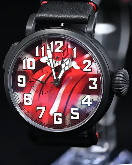 Zenith Pilot Type 20 GMT "Rolling Stones" L. E. 48MM Red Dial Leather Strap (96.2439.693/77.C809)