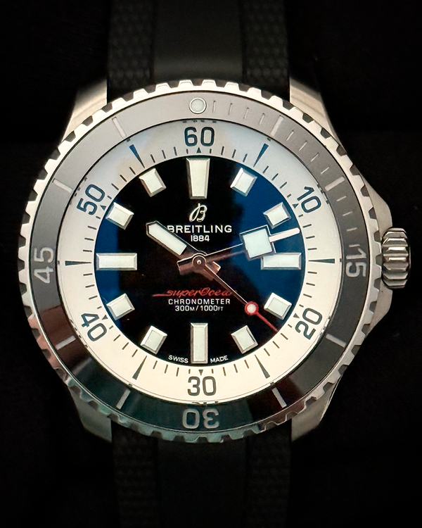 Breitling Superocean 44MM Black Dial Rubber Strap (A17376)