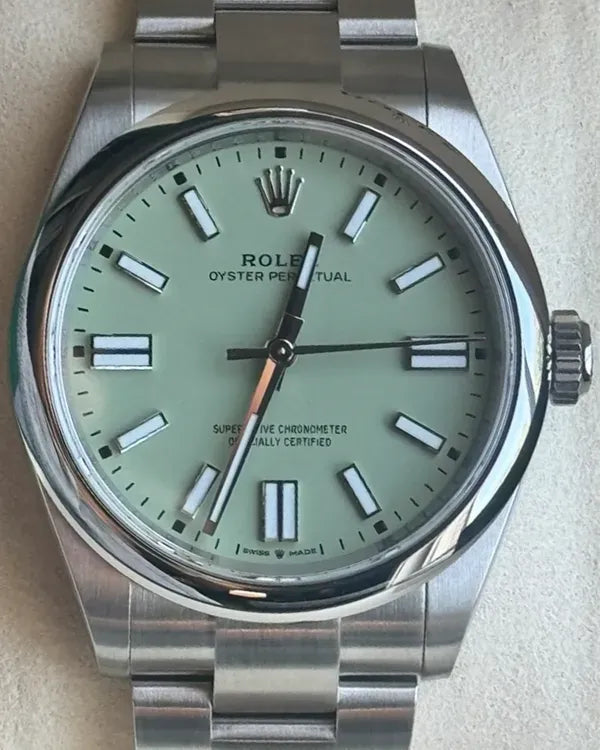 2025 Rolex Oyster Perpetual 41MM Pistachio Dial Oyster Bracelet (134300)