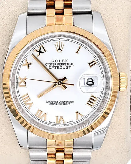 2010 Rolex Datejust 36MM White Dial Two-Tone Jubilee Bracelet (116233)