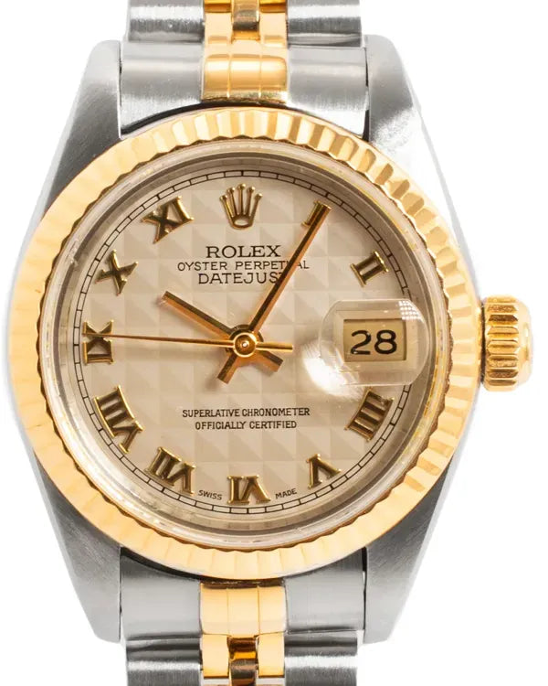 1991 (N Serial) Rolex Lady-Datejust 26MM Ivory "Pyramid" Dial Two-Tone Jubilee Bracelet (69173)