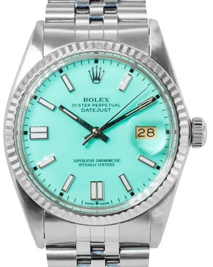 Rolex Datejust 36MM Aftermarket Turquoise Dial Jubilee Bracelet (16014)