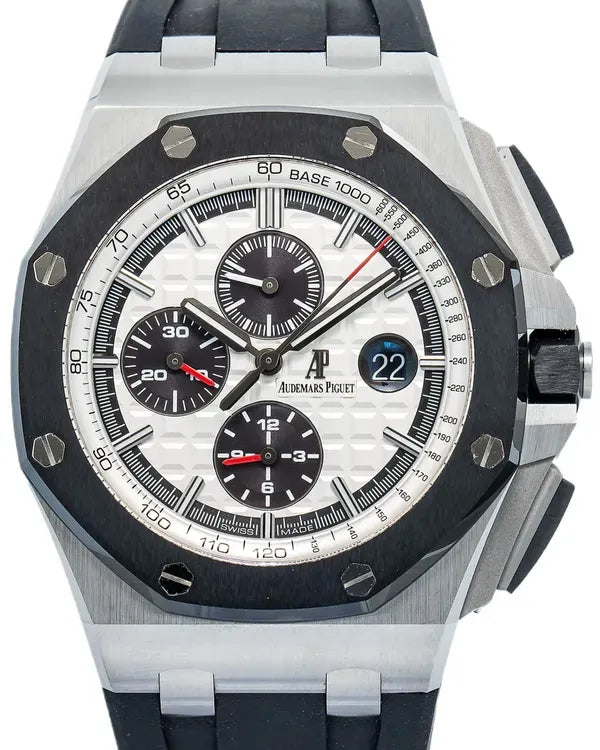 Audemars Piguet Royal Oak Offshore Chronograph 44MM White Dial Rubber Strap (26400SO.OO.A002CA.01)