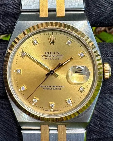 Rolex Datejust Oysterquartz 36MM Quartz Champagne Dial Two-Tone Oysterquartz Bracelet (17013)