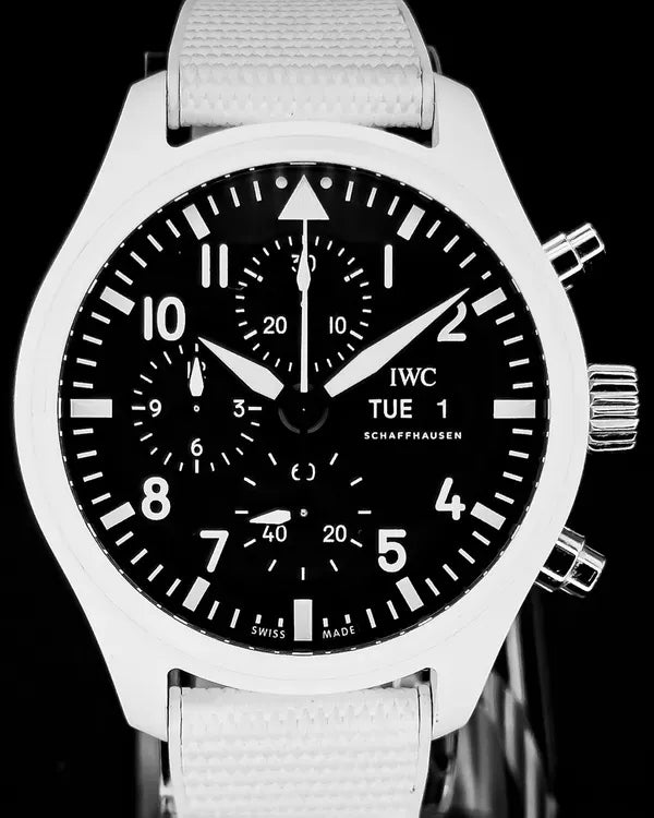 2024 IWC Schaffhausen Pilot Chronograph Top Gun "Lake Tahoe" 44.5MM Black Dial Rubber Strap (IW389105)