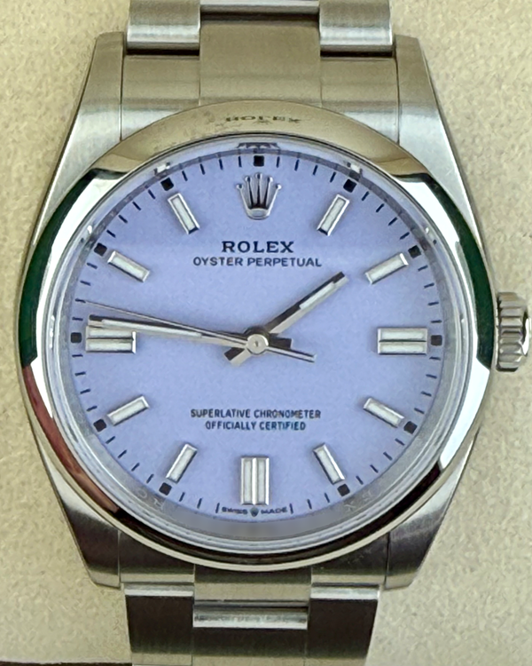 2025 Rolex Oyster Perpetual 36MM Lavender Dial Oyster Bracelet (126000)