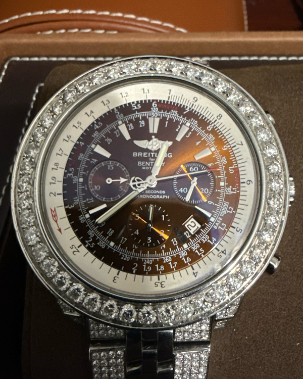 Breitling Bentley Motors 48MM Brown Dial Aftermarket Steel Bracelet (A25362)