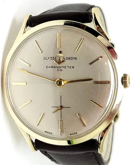 Ulysse Nardin Vintage 34MM White Dial Aftermarket Leather Strap (F89204)