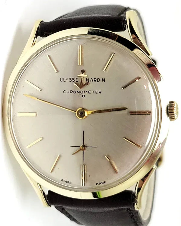Ulysse Nardin Vintage 34MM Aged White Dial Aftermarket Leather Strap (F89294)