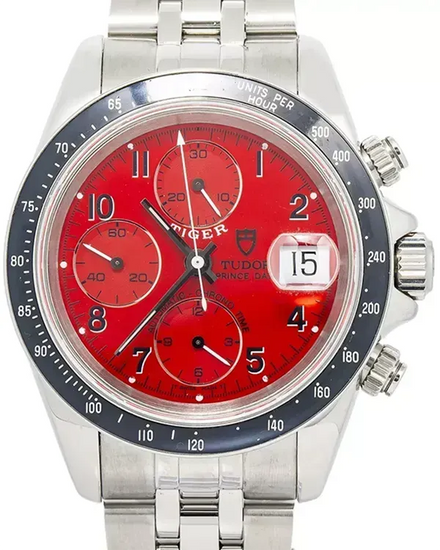 Tudor Prince Date Tiger 40MM Red Dial Steel Bracelet (79260P)