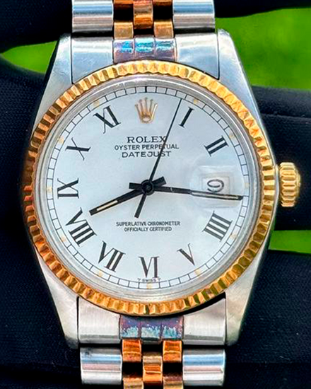 Rolex Datejust 36MM White "Buckley" Dial Two-Tone Jubilee Bracelet (16013)