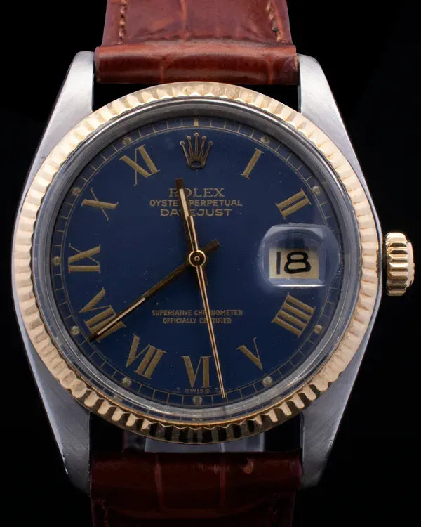 Rolex Datejust 36MM Blue Dial Aftermarket Leather Strap (1601)