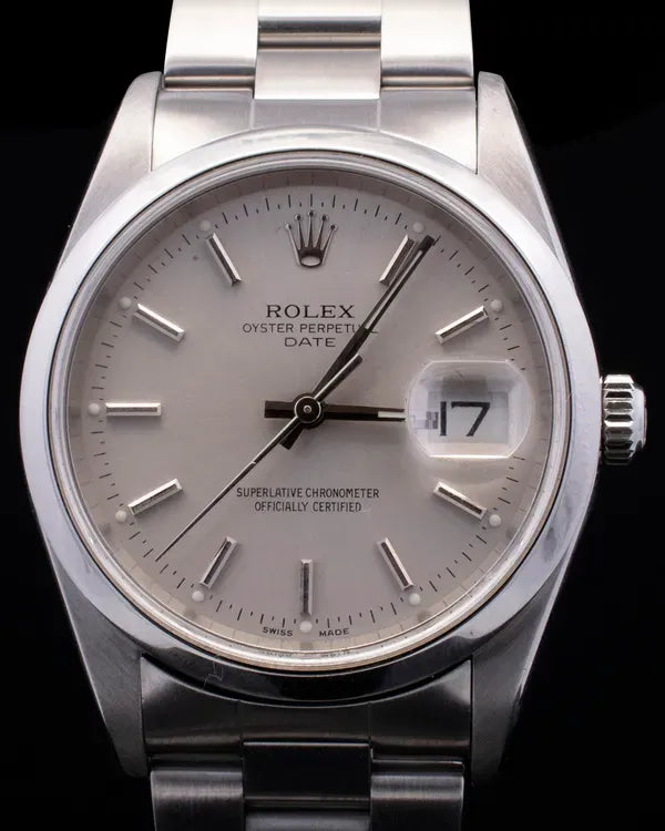 2001 (K Serial) Rolex Oyster Perpetual Date 34MM White Dial Oyster Bracelet (15200)