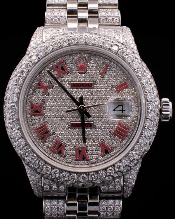 Rolex Datejust 36MM Aftermarket Diamond Pavé Dial Aftermarket Diamond Jubilee Bracelet (116200)