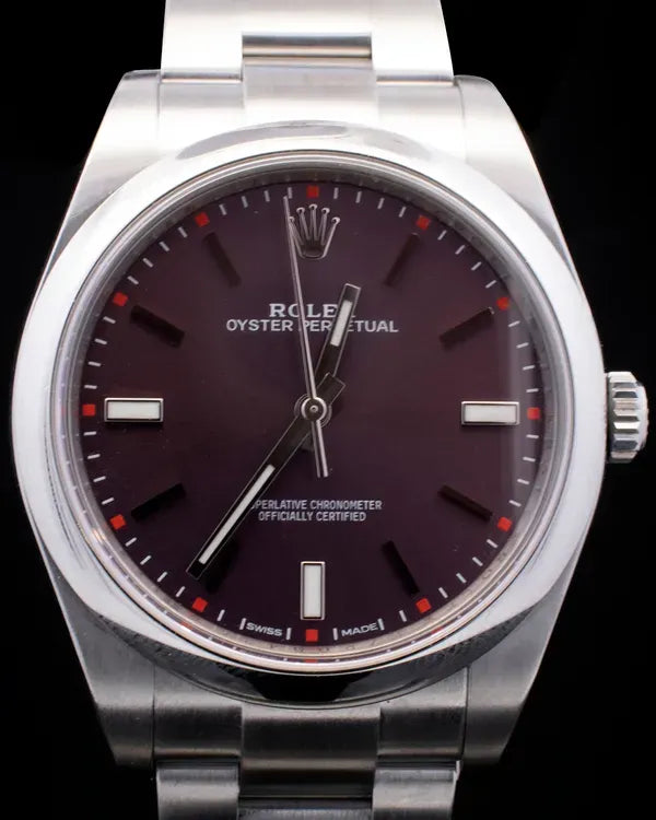 Rolex Oyster Perpetual 39MM Purple Dial Oyster Bracelet (114300)