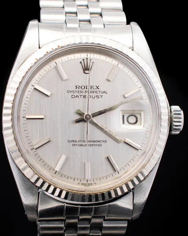 Rare Rolex Datejust 36MM Silver "Linen" Dial Jubilee Bracelet (1601)