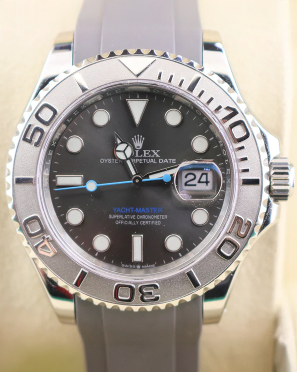Rolex Yacht-Master 40MM Rhodium Dial Aftermarket Rubber Strap (126622)