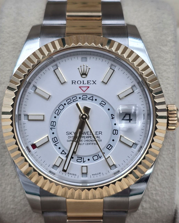2021 Rolex Sky-Dweller 42MM White Dial Two-Tone Oyster Bracelet (326933)