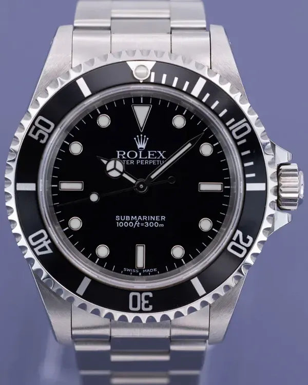 2002 (Y Serial) Rolex Submariner No-Date 40MM Black Dial Oyster Bracelet (14060)