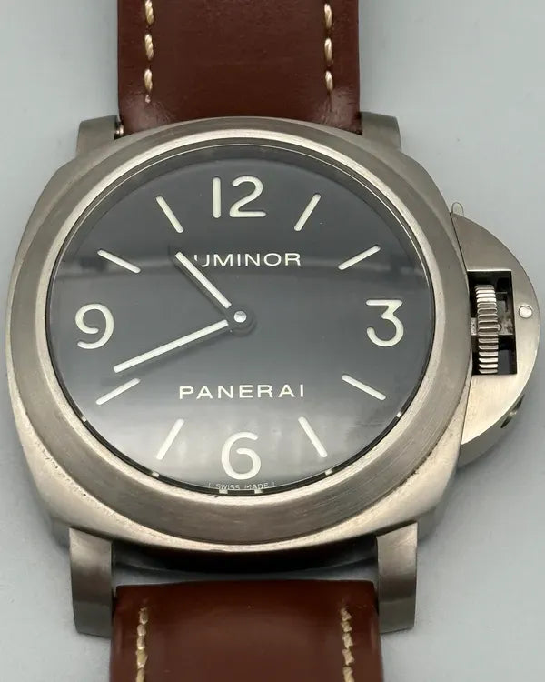 2017 Panerai Luminor Base 44MM Black Dial Leather Strap (PAM00176)