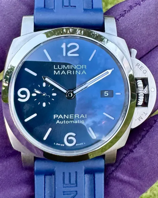 2021 Panerai Luminor Marina 44MM Blue Dial Rubber Strap (PAM01313)