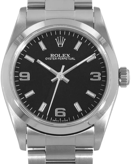 Rolex Oyster Perpetual 31MM Black Dial Oyster Bracelet (77080)