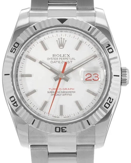 Rolex Datejust Turn-O-Graph 36MM White Dial Oyster Bracelet (116264)