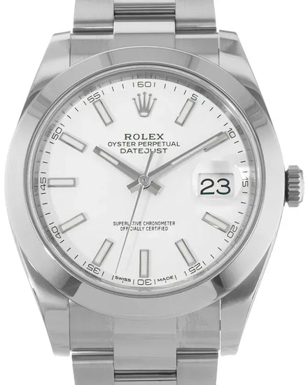 Rolex Datejust 41MM White Dial Oyster Bracelet (126300)