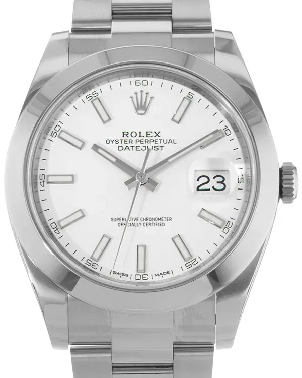 Rolex Datejust 41MM White Dial Oyster Bracelet (126300)