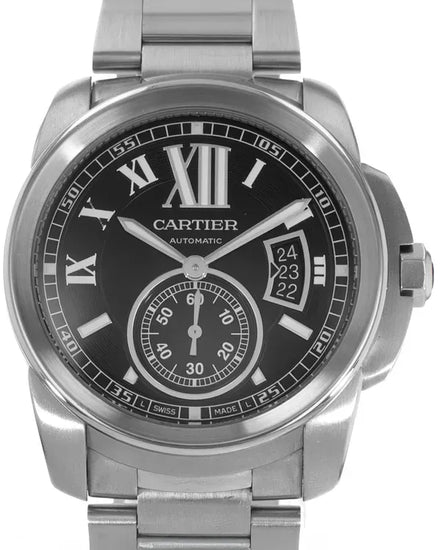 Cartier Calibre de Cartier 42MM Black Dial Steel Bracelet (W7100016)