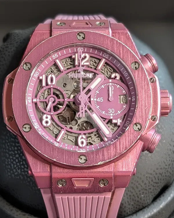 Hublot Big Bang Unico Summer Purple L. E. 42MM Skeleton Dial Rubber Strap (441.UL.5820.NR)